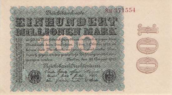 100 Millionen Mark 1923